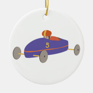 Soap Box Derby Ceramic Ornament
