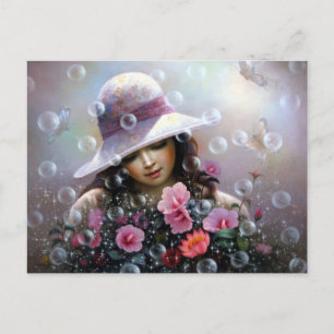 soap bubble girl - rose Sharon of song Postcard