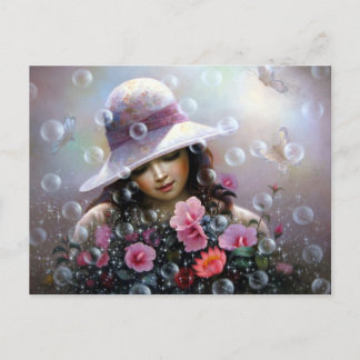 soap bubble girl - rose Sharon of song Postcard