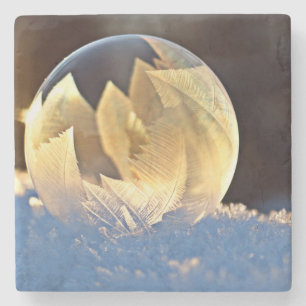 Soap Bubble on Snow Stone Coaster