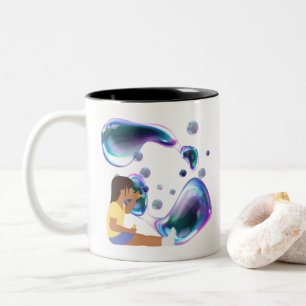 soap bubble Two-Tone coffee mug