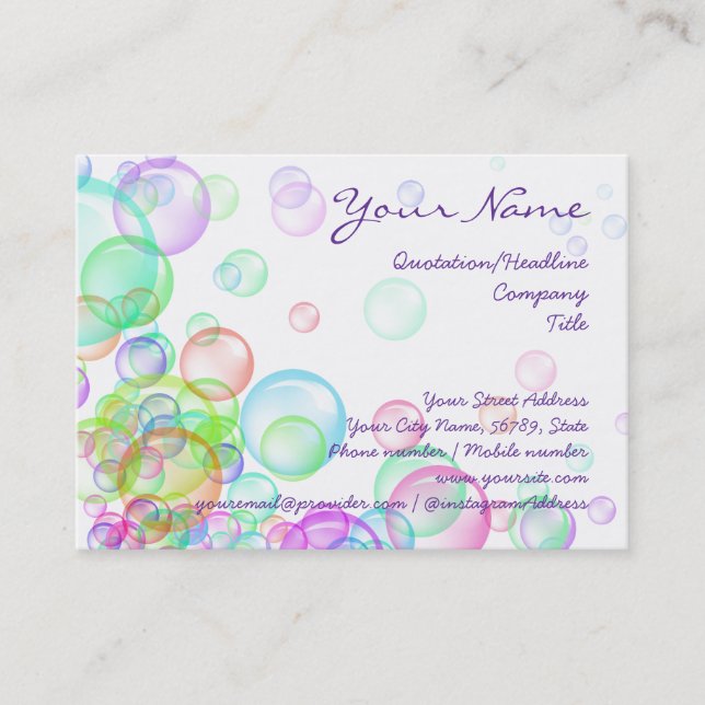Soap Bubbles Business Card (Front)