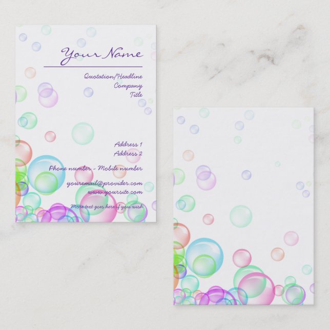 Soap Bubbles Business Card (Front/Back)