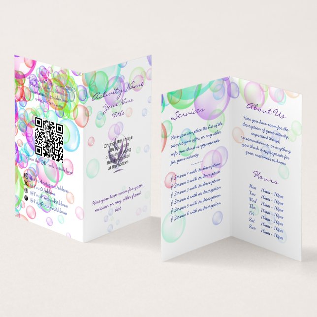 Soap Bubbles Business Card (Inside and Outside)