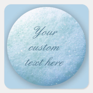 Soap Bubbles Dot 1260C Blue Square Sticker