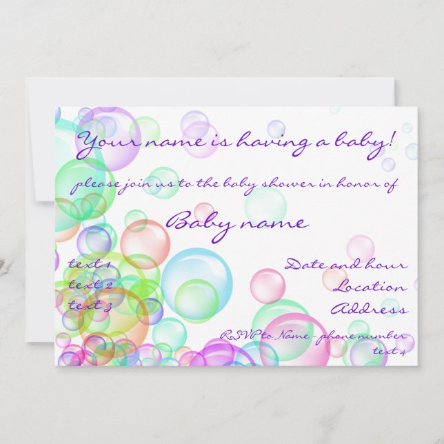 Soap Bubbles Invitation (Front)