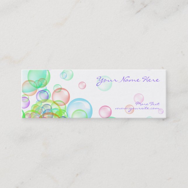 Soap Bubbles Mini Business Card (Front)