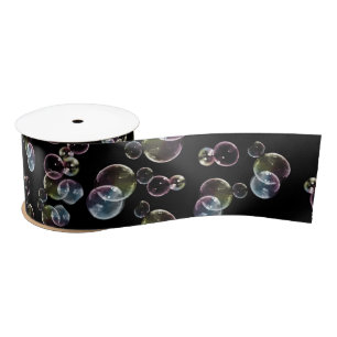 Soap Bubbles On Black Satin Ribbon