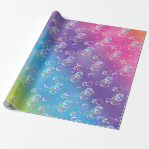 Soap Bubbles On Rainbow Abstract Wrapping Paper