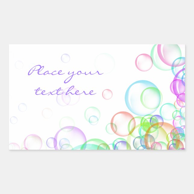 Soap Bubbles Rectangular Sticker (Front)