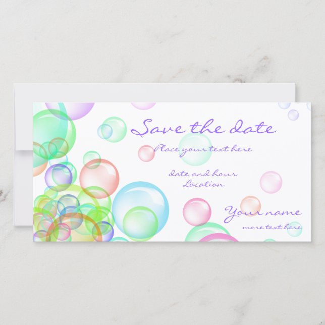 Soap Bubbles Save The Date (Front)