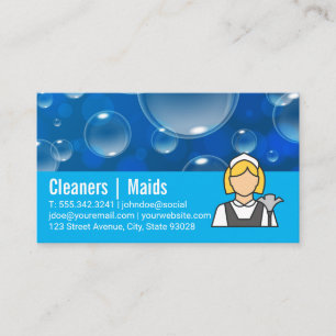 Soap Bubbles   Spray Bottle Logo   Maid Business Card