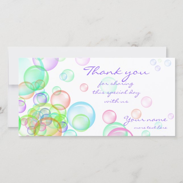 Soap Bubbles Thank You Card (Front)