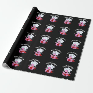 Soap-ermom Funny soap Mum Pun Dark BG Wrapping Paper