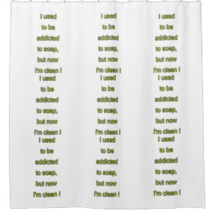 Soap funny text shower curtain