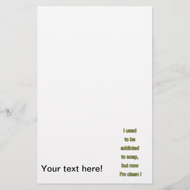 Soap funny text stationery (Front)