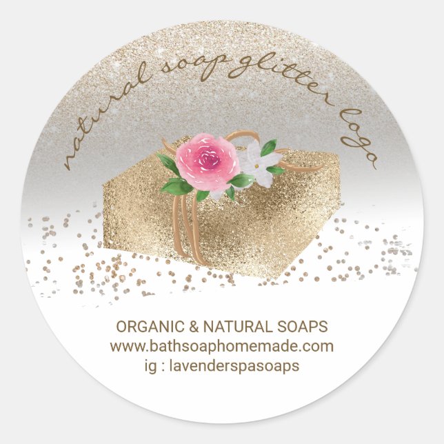 Soap Homemade Natural Organic Spa Products Classic Round Sticker (Front)