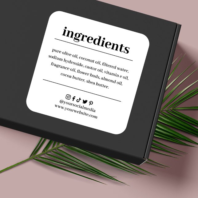 Soap Ingredient List Product Label (Creator Uploaded)