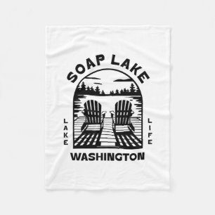 Soap Lake Washington Outdoors Vintage Fleece Blanket