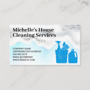 Soap Lather Cleaning Supplies Business Card