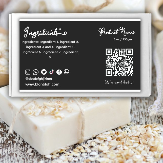 Soap making Black Ingredient Product Label Sticker (Creator Uploaded)