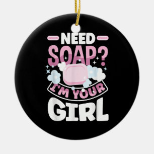 Soap Making Soap Maker Funny Ceramic Ornament