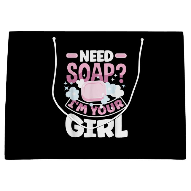 Soap Making Soap Maker Funny Large Gift Bag (Front)