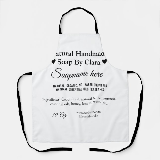 soap name weight website ingredients details text apron (Front)
