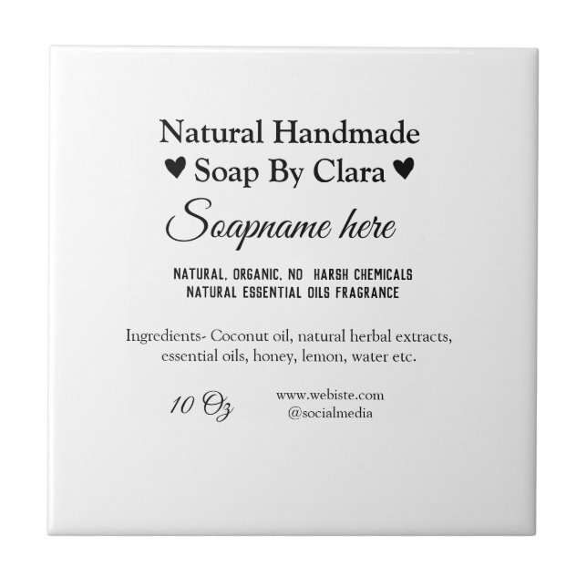 soap name weight website ingredients details text ceramic tile (Front)