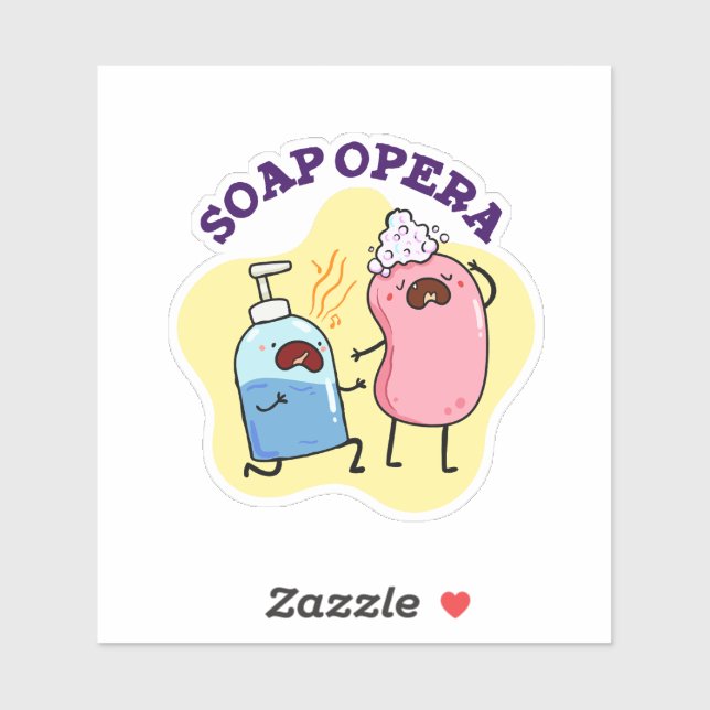 Soap Opera Cute Drama Pun Vinyl Sticker (Sheet)