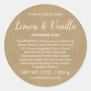 Soap or Skincare Handmade Kraft Product Label