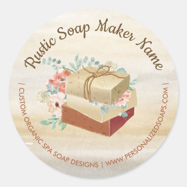 Soap Organic Spa circle Classic Round Sticker (Front)
