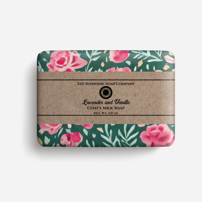 Soap Packaging Paper -  pink & green floral (Creator Uploaded)