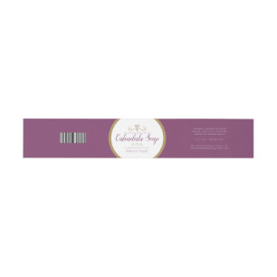 Soap product information gold purple invitation belly band