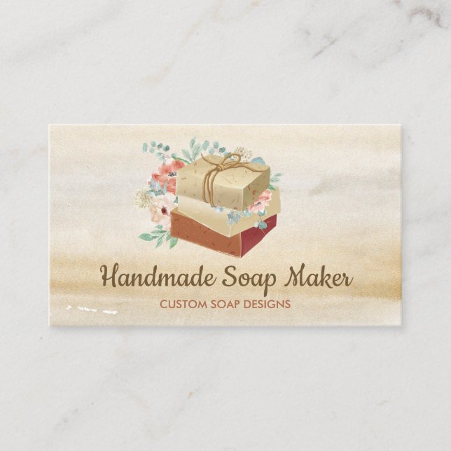 Soaps with Bathtub boho design theme Business Card (Front)