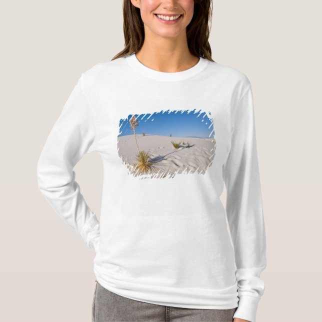 Soaptree Yucca, long Shadow, Transverse Dunes T-Shirt (Front)