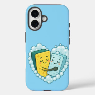 Soapy Love – Sponge & Dish Soap iPhone 16 Case