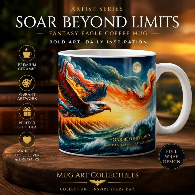 Soar Beyond Limits Eagle Fantasy Art Coffee Mug (Creator Uploaded)