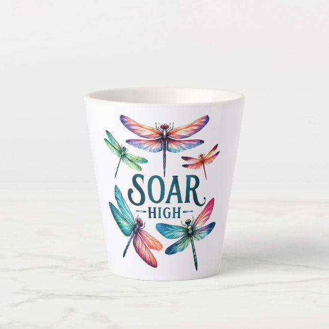 Soar High - Artistic Dragonfly Latte Mug (Front)