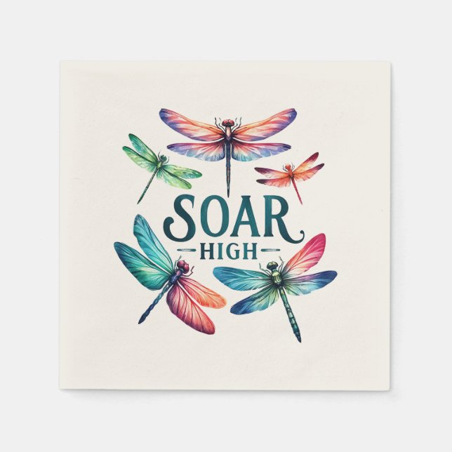 Soar High - Artistic Dragonfly Napkin (Front)