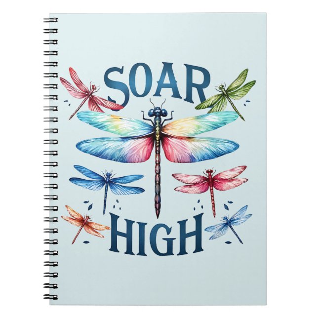 Soar High - Artistic Dragonfly Notebook (Front)