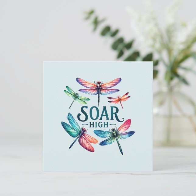 Soar High - Dragonfly Colourful Inspirational (Standing Front)