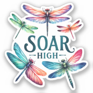 Soar High - Dragonfly Colourful Inspirational