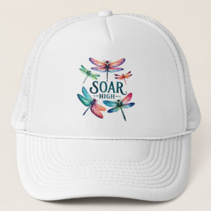 Soar High - Dragonfly Colourful Inspirational Trucker Hat