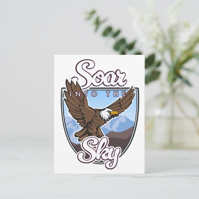 Soar into the Sky logo Holiday Postcard (Standing Front)