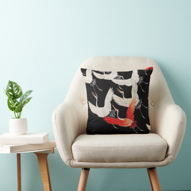 Soar! Japanese woodblock print. Throw Pillow (Chair)