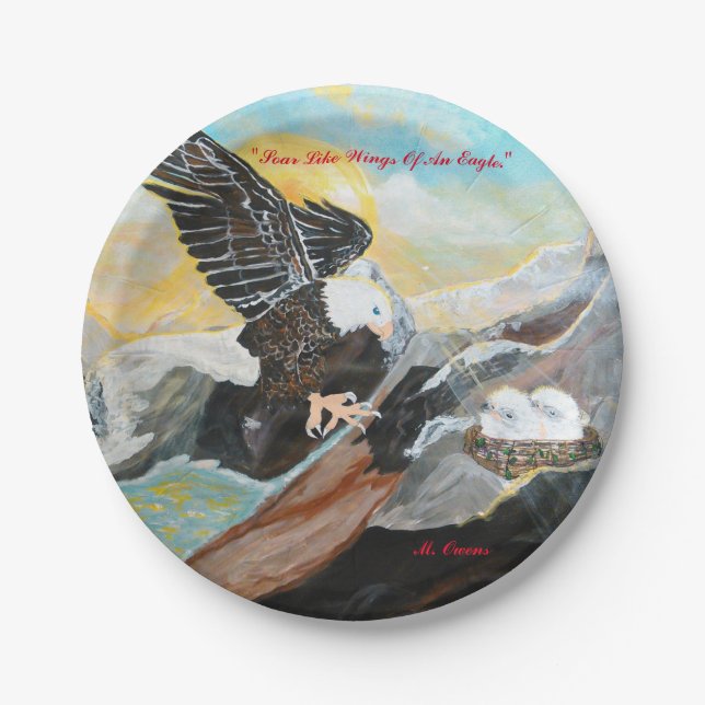 "Soar Like Wings Of An Eagle" Paper Plates (Front)