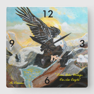 "Soar Like Wings On An Eagle" Square Clock