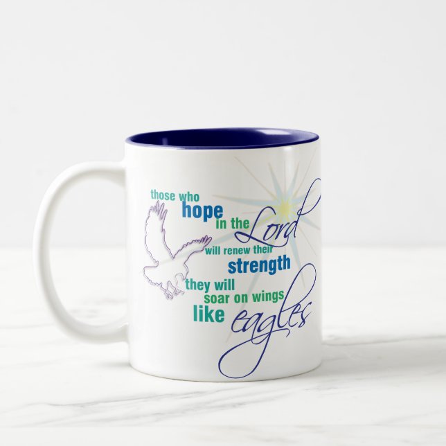 Soar on Wings Christian Scripture coffee mug (Left)