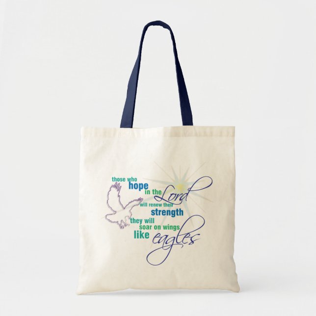 Soar on Wings Christian Scripture tote bag (Front)